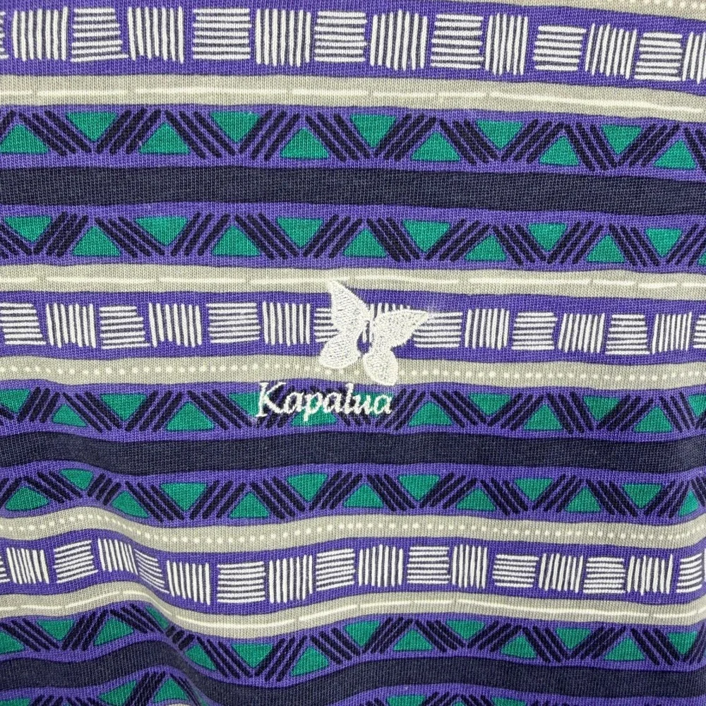 Vintage Reebok Kapalua Golf Polo Shirt Mens Large Hawaii Geometric Purple Green